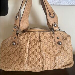 Gucci Beige Monogram Shoulder Bag